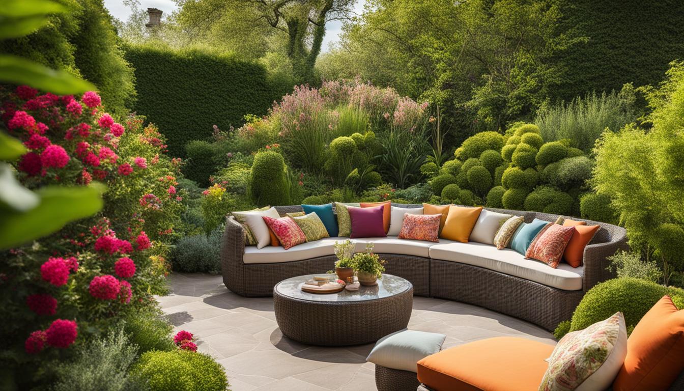 Auswahl von Sitzkissen für den Garten