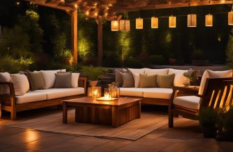 Beleuchtungsideen für Terrassenmöbel aus Holz