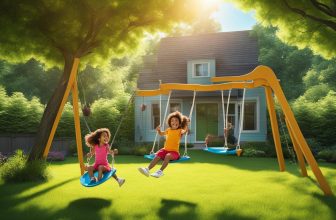 Doppelschaukeln mit Basketballkorb: Sport und Spielspaß