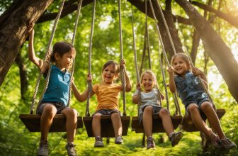 Doppelschaukeln mit Strickleitern: Abenteuerliche Aufstiege