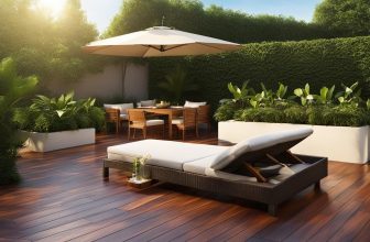 Exotische Holz Terrassenfliesen: Luxuriöser Charme im Garten