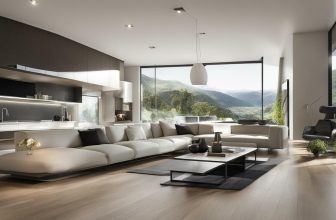 Fliesenlaminat in minimalistischen Interieurs