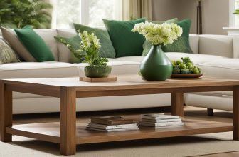 Grüne Akzente in Holzmöbeln