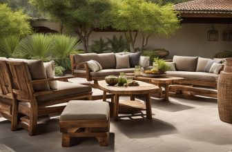 Handgefertigte Holzgartenmöbel im rustikalen Look