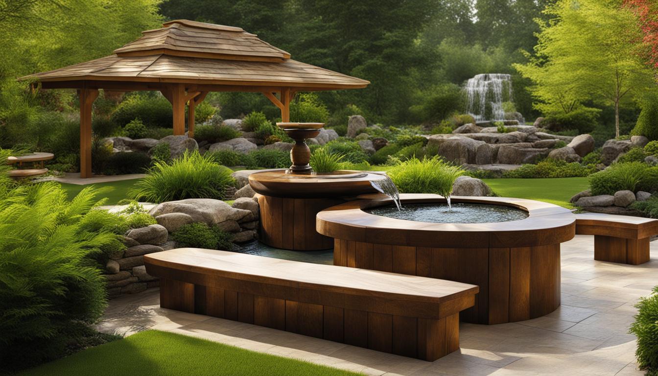 Holz-Gartenbrunnen: Wasserspiele und Entspannung