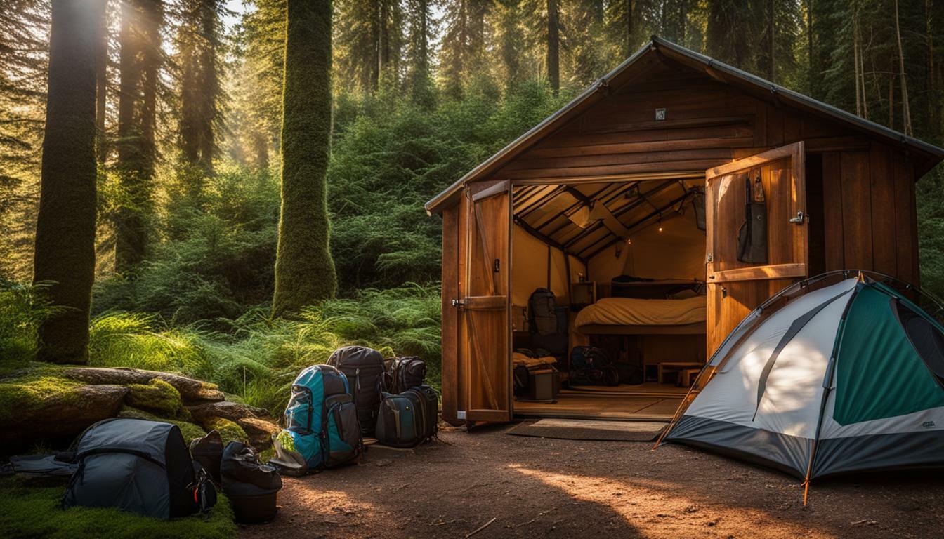 Holz Gerätehäuser Lagerung von Zelten und Outdoor-Ausrüstung