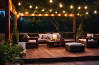 Holz-Terrassendielen und Beleuchtung: Atmosphäre im Dunkeln