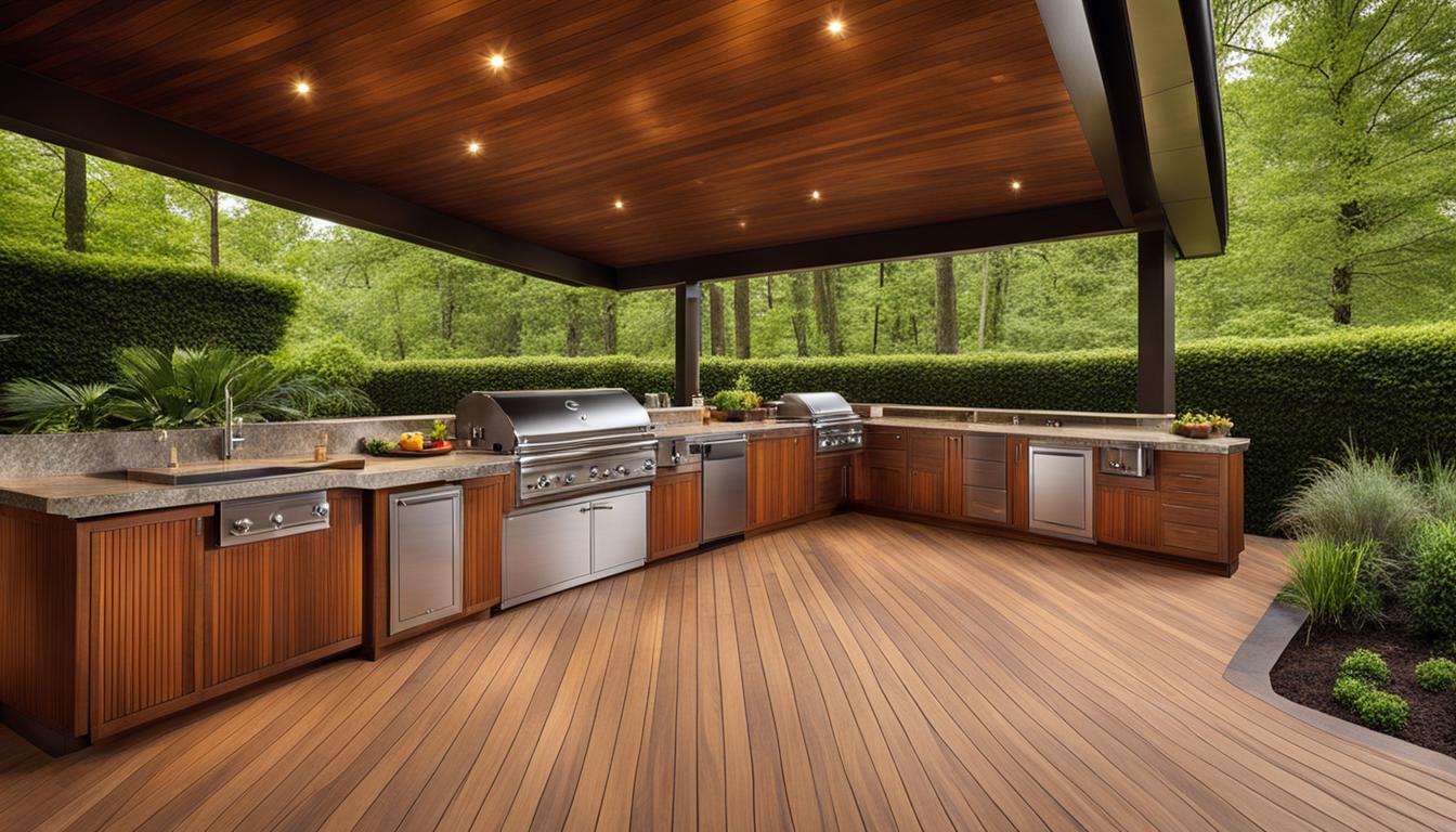 Holz-Terrassendielen und Grillplätze: Outdoor-Küchen gestalten