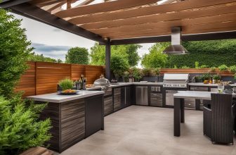 Holz Terrassenfliesen und Grillplätze: Outdoor-Küchen gestalten