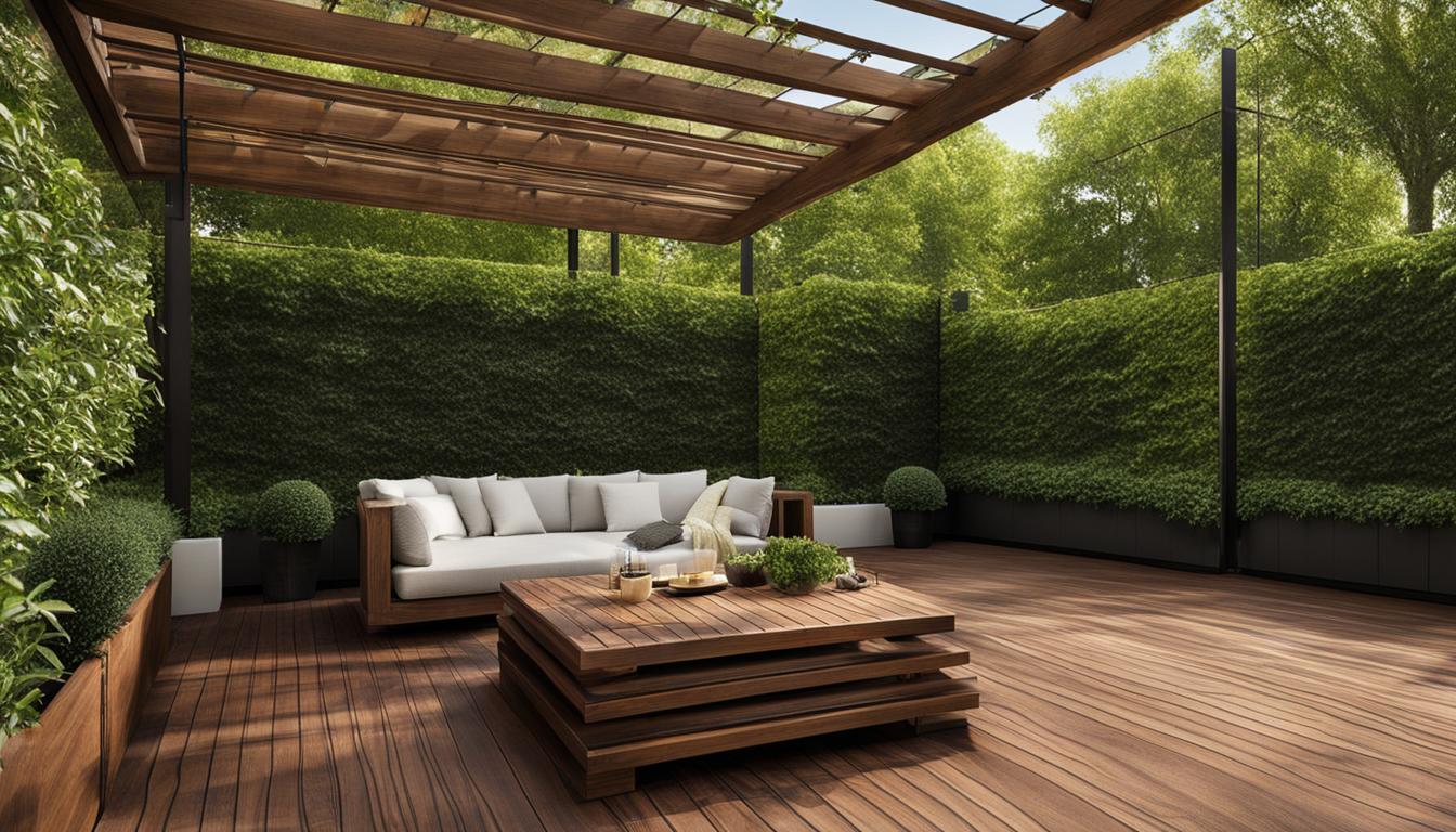 Holz Terrassenfliesen und Sichtschutzelemente: Privatsphäre schaffen