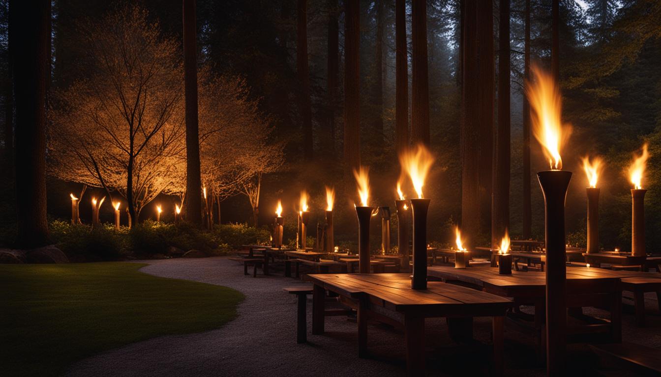 Holzfackeln: Atmosphärische Beleuchtung für den Abend