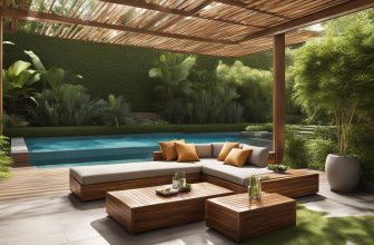 Holzmöbel für Sonnenanbeter am Pool