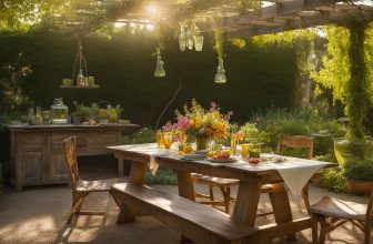 Holzmöbel mit Vintage-Charme im Garten