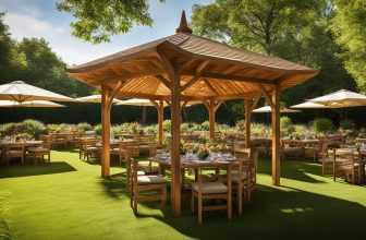 Holzpavillons: Überdachte Plätze für gesellige Runden
