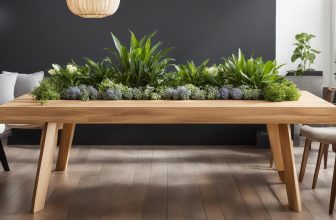 Integrierte Pflanzenkästen in Holzmöbeln