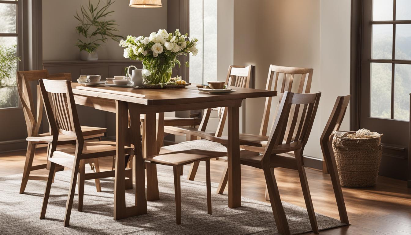 Klapptische und -stühle aus Holz für platzsparende Lösungen
