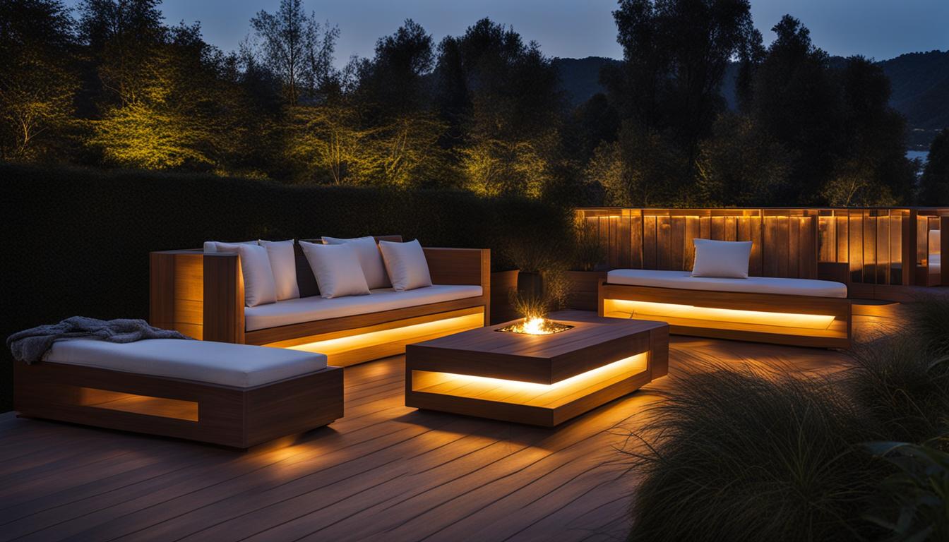LED-Beleuchtung für Holzmöbel im Freien