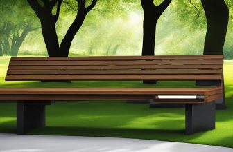 Minimalistische Holzmöbel im Garten