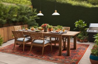 Outdoor-Teppichdesigns für Holzmöbel