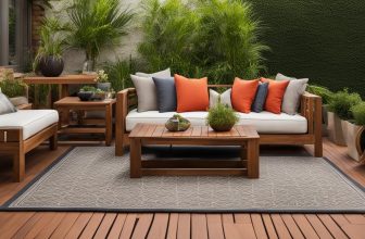 Outdoor-Teppiche für Holzterrassenmöbel
