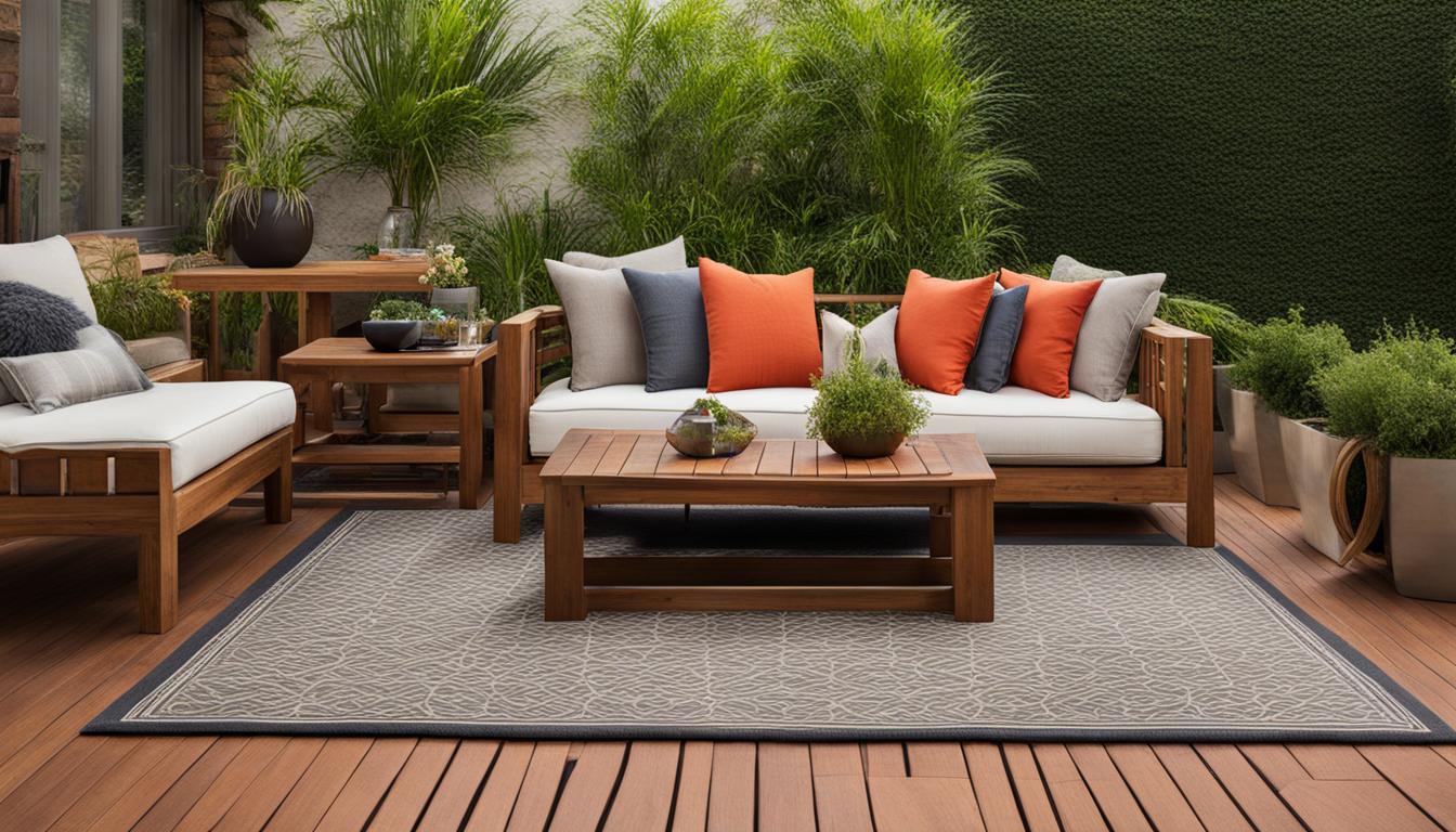 Outdoor-Teppiche für Holzterrassenmöbel