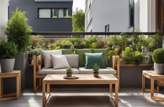 Platzoptimierte Holzgartenmöbel für Balkone