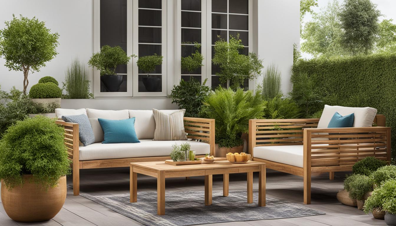 Platzsparende Holzmöbel für den Garten