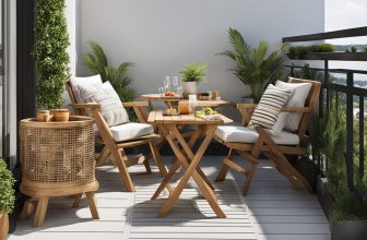 Platzsparende Möbel für Balkone aus Holz