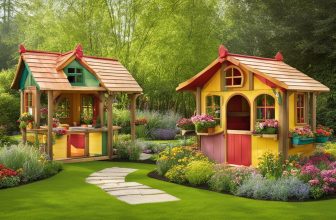Spielhäuser mit Gartengestaltung: Blumen und Pflanzen