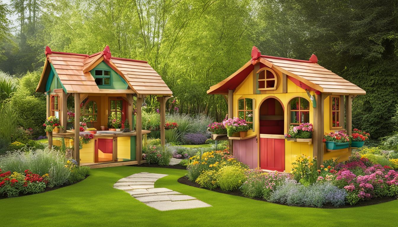 Spielhäuser mit Gartengestaltung: Blumen und Pflanzen