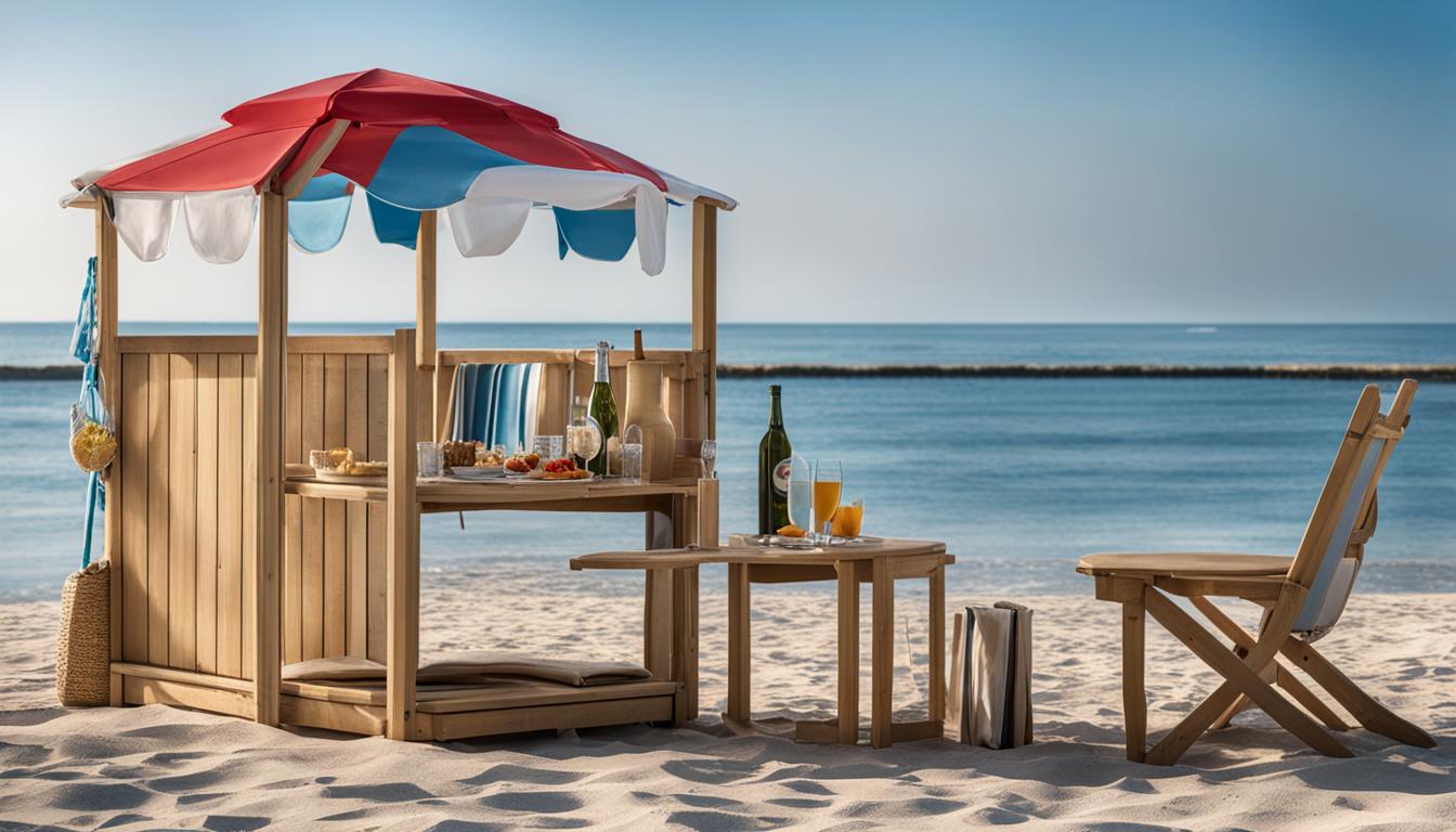 Strandkorb-Ausstattung: Getränkehalter und Ablagen