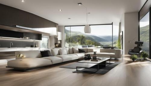 Fliesenlaminat in minimalistischen Interieurs