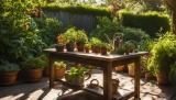 Gärtnern mit Stil auf Holzmöbeln