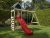 Outgarden Spielturm Easy KDI inkl. Doppelschaukel inkl. Rutsche rot + Sitze rot – BxTxH:327x317x317 cm, inkl. Kletterwand, inkl. Rutsche rot + Sitze
