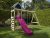 Outgarden Spielturm Easy KDI inkl. Doppelschaukel inkl. Rutsche pink + Sitze pink – BxTxH: 327x317x258 cm, inkl. Kletterwand, inkl. Rutsche pink +