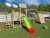 Belladoor Spielturm Minou XL inkl. Doppelschaukel, Picknick-Tisch + Rutsche grün/rot – BxTxH: 550x399x284 cm, inkl. Rutsche + Doppelschaukel, inkl. 2