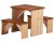 AXI Picknick-Set ZidZed, Tisch und Bänke – BxTxH: 79,9x45x45 cm, 45x20x25,1 cm