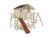 SCHEFFER-OUTDOOR-TOYS Stelzenhaus SPARSET Tobi Premium naturbelassen inkl. Doppelschaukel & Rutsche rot – BxTxH: 488×368,4×277 cm, inkl. Kletterwand +