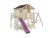 SCHEFFER-OUTDOOR-TOYS Stelzenhaus SPARSET Tobi Premium naturbelassen inkl. Doppelschaukel & Rutsche pink – BxTxH: 488×368,4×277 cm, inkl. Kletterwand