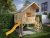 Belladoor Stelzenhaus Tom XL 15 mm naturbelassen inkl. Veranda, Stelzen und Rutsche gelb – BxTxH: 260x253x336 cm, inkl. Rutsche gelb, inkl. Veranda +
